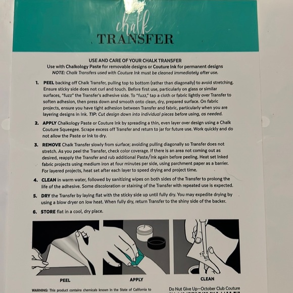 Do Nut Give Up Chalk Couture Transfer Size B - Picture 3 of 3